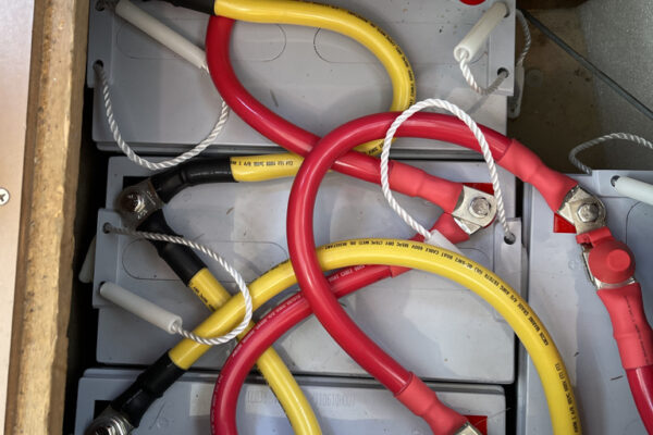 These Renogy 100Ah AGM batteries have terrible terminals, but the cables fit.